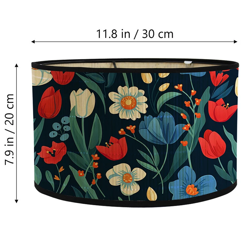 Japanese Retro Colorful Floral Pattern Lampshade Bamboo Art Light Cover Hotel Homestay Home Decor Wall Lamp Shade Chandelier