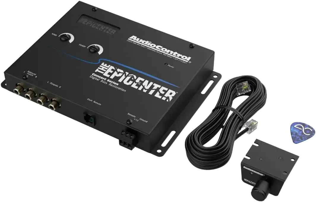 Epicenter Bass Processor, Digital Restoration Control Unit, Car Audio Booster Enhancer, With Wired Remote