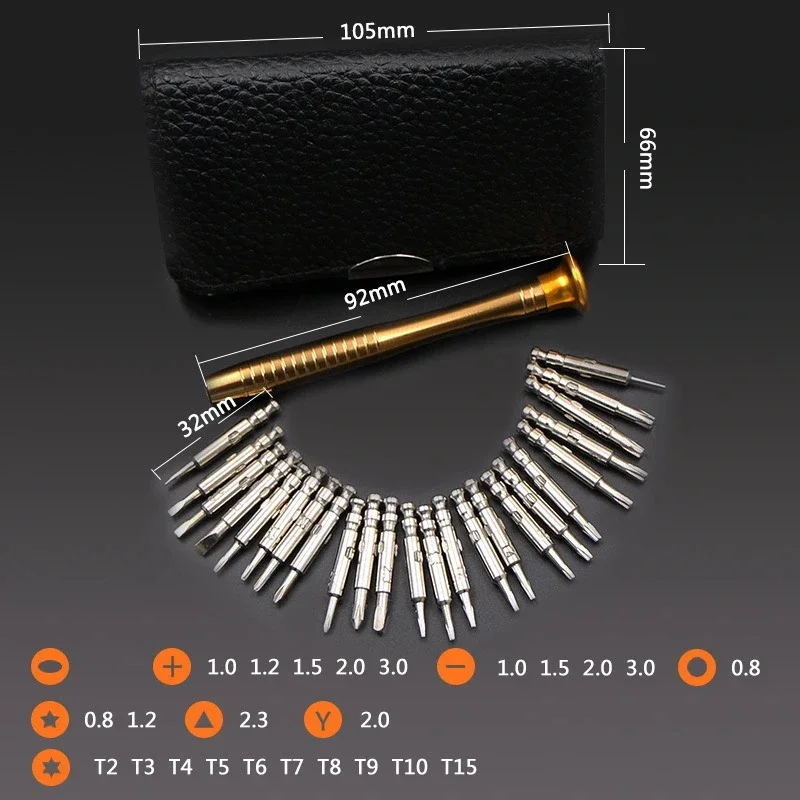 Mini-precisieschroevendraaierset 25-in-1 elektronische Torx-schroevendraaier Opening Reparatieset voor iPhone Camera Horloge Tablet PC