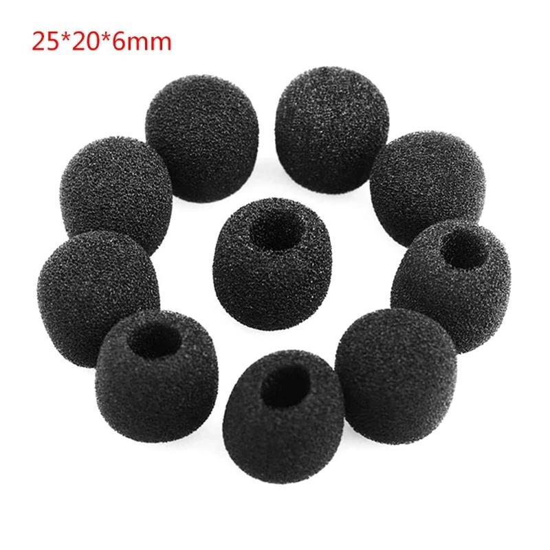 

10pcs Headset Replacement Cover Gooseneck Sponge Foam Microphone Windscreen Protector 83CF
