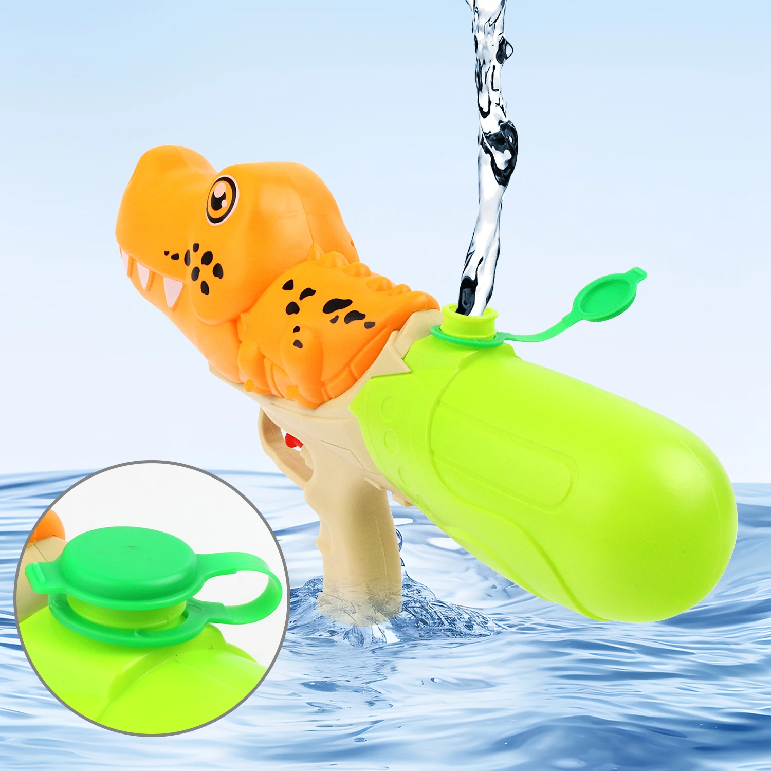 Cartoon crocodile water gun children's toy, beach water play single nozzle crocodile water gun, water fight swimming pool toy