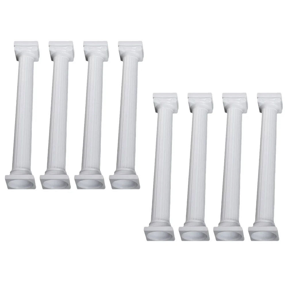 Tier Cake Columns with Plate Roman Pillar Stand Cakes Wedding Decor Support Rod for Stacking White Plastic Pillars