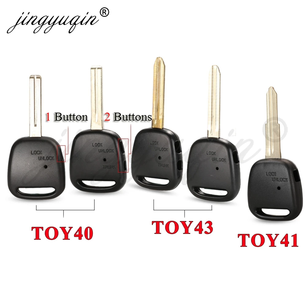 

jingyuqin For TOYOTA Carina Estima Harrier Previa Corolla Celica 1/2 Side Buttons TOY43/Toy40 TOY41 Remote Car Key Shell Case