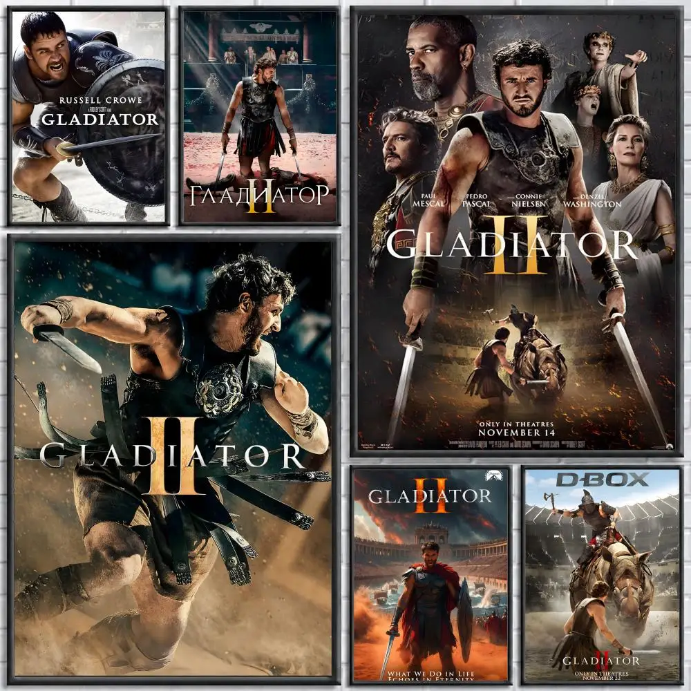 Game Gladiator 2 Poster Self-adhesive Art Waterproof Paper Sticker Coffee House Bar Room Wall Decor