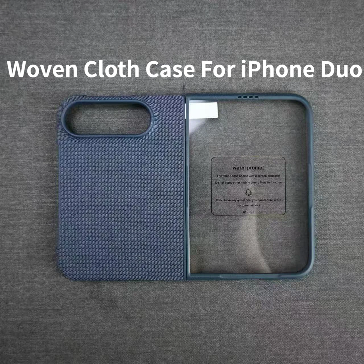 For iPhone Duo Woven Texture Magnetic Protection Case, For MagSafe Wireless Charging, and Equipped Front Screen Protection Film