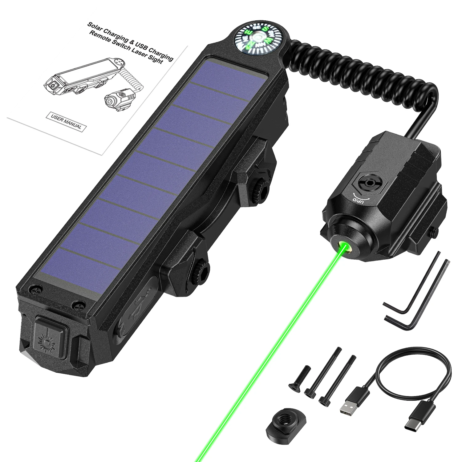 

7007 solar charging mouse tail remote switch laser sight