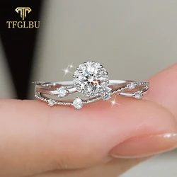 TFGLBU D Color 5/6.5mm Sparking Moissanite Ring for Woman S925 Sterling Sliver Shine Star Ring Wedding GRA Jewelry Wholesale