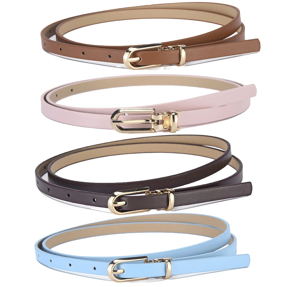 Bunter weicher Damen-Gürtel mit U-förmiger Dornschließe, modischer, vielseitiger Rock, Jeans-Accessoires, exquisites Damen-Taillen-Accessoire