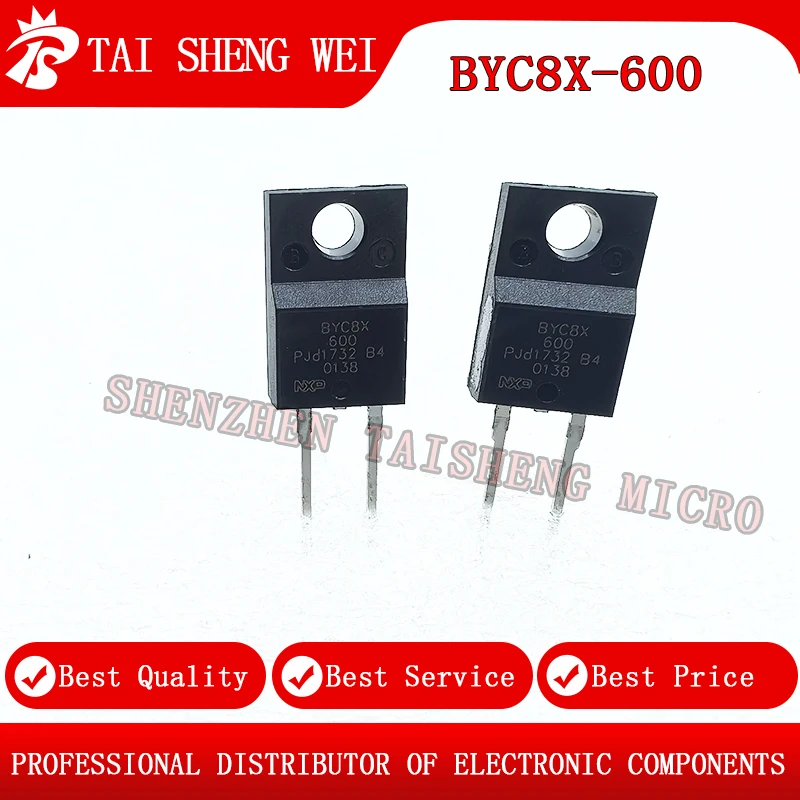 

10pcs brand new BYC8X-600 TO-220F-2 BYC8X Schottky diode 8A 600V original