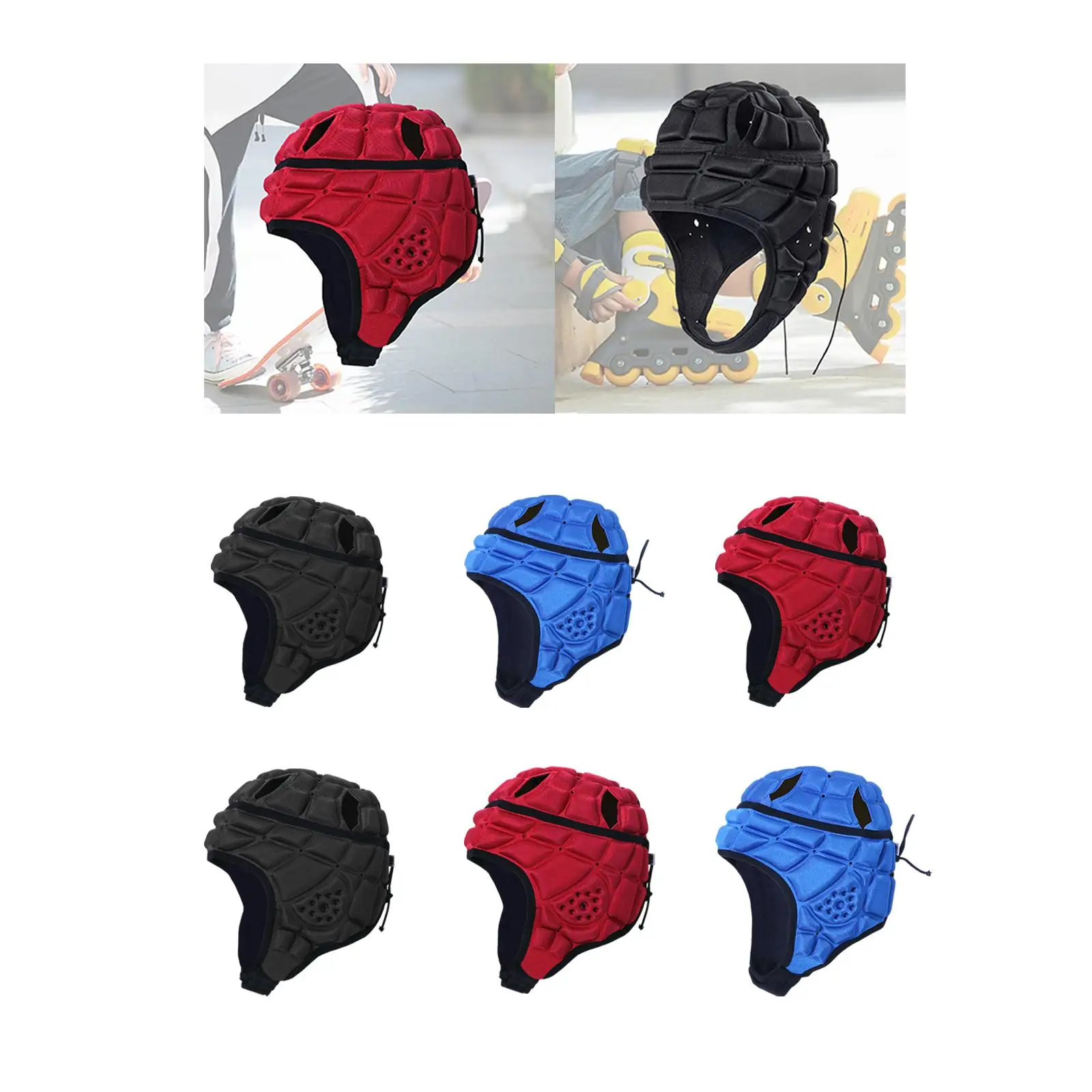 Rugby Helmet for Kids Soft Padded Rugby Protective Cap Football Helmet for Training Rugby Skating Hat Flag Football Sports