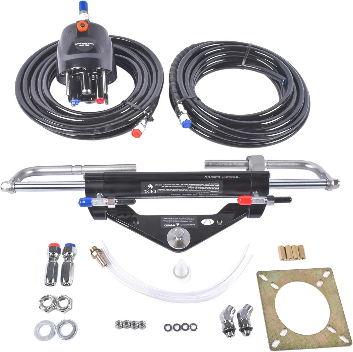 

Гидравлическая система рулевого управления AP03 для одиночно-двигательных лодок, 2 шланга из прочного нейлона длиной 26 футов (5/16 дюйма), 150 л.с.