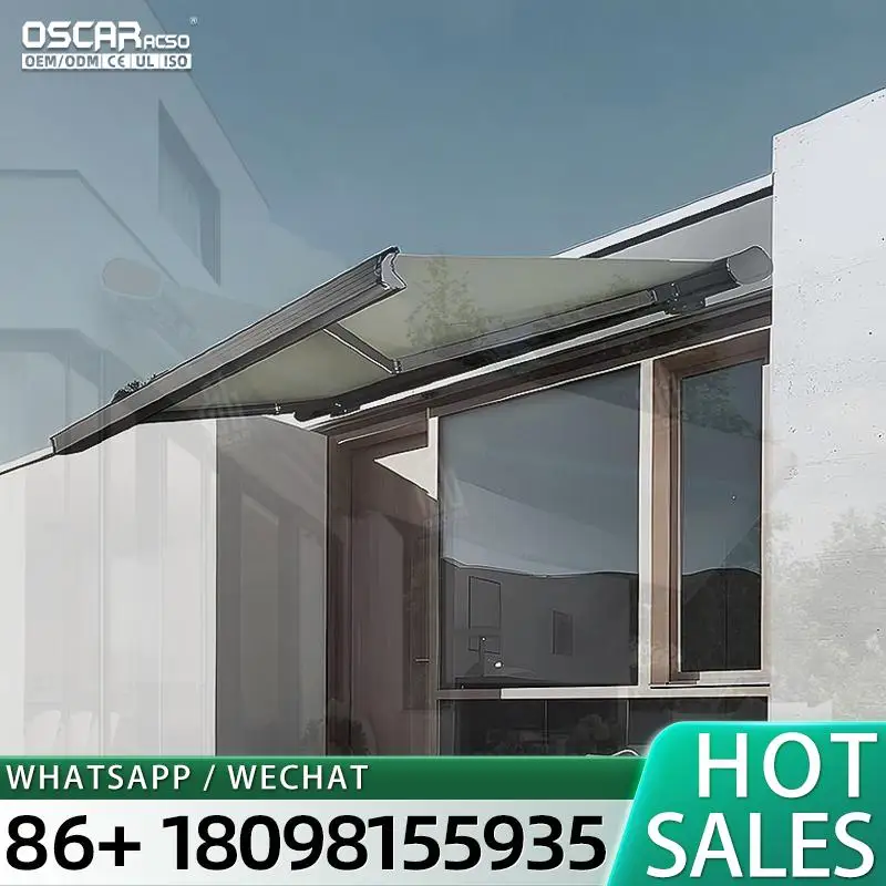 

Водонепроницаемый алюминий со светодиодной подсветкой для балкона, легкое покрытие, 7x4 м, 4x3 м, современный дизайн в европейском стиле, выдвижной тент