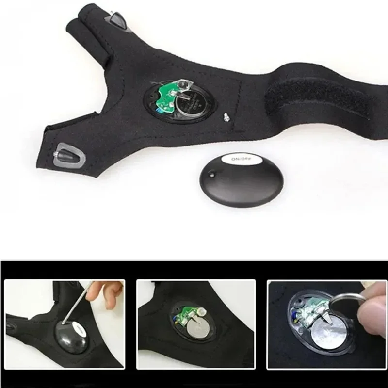 1-6pcs LED Flashlight Luminous Running Gloves Waterproof Cycling Camping Rescue Glove Lamp Lighting Gloves Fingerless Gloves