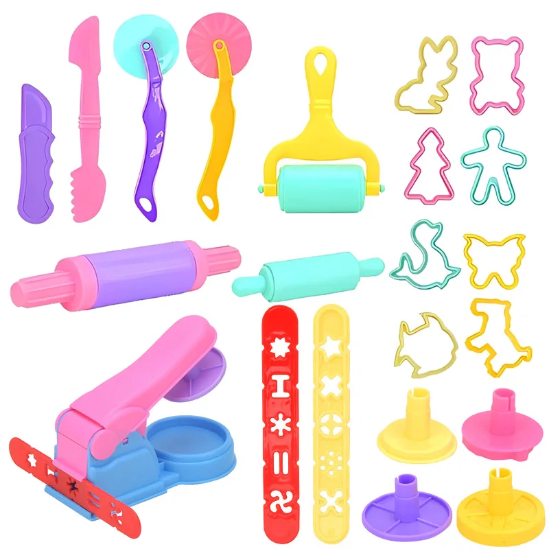 Play Dough Tools Set Kitchen Creations Clay Dough Accessories Cutters Rollers Molds Kids DIY Educational Toy for Toddlers TMZ