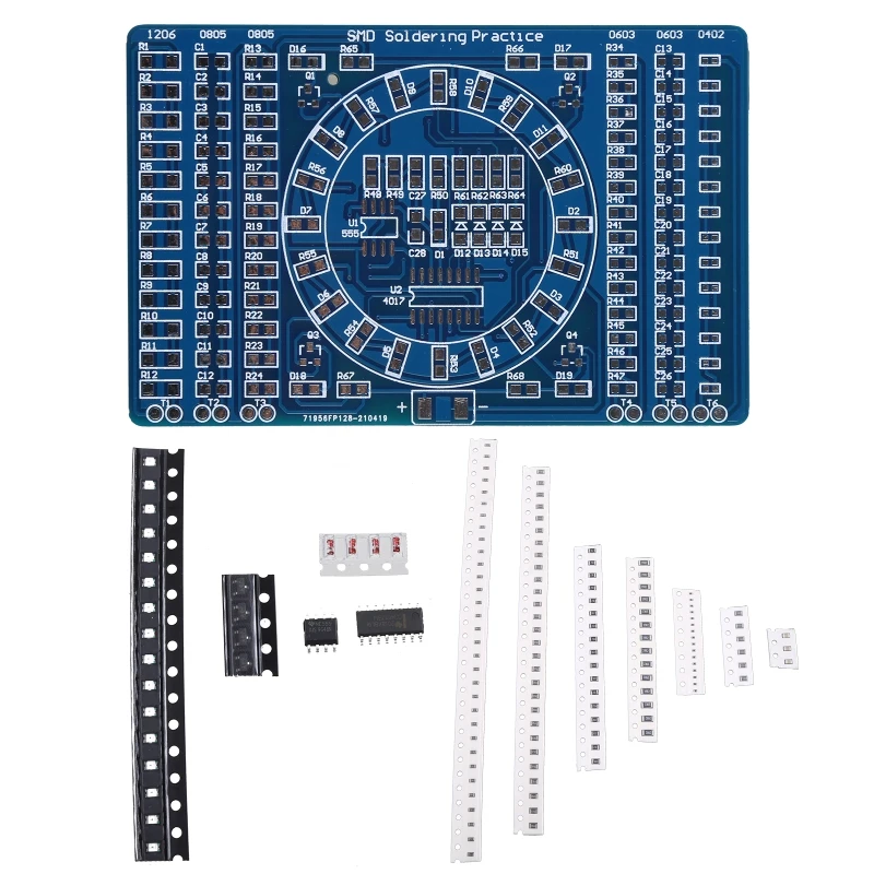 Componenti LED lampeggianti rotanti saldatura scheda pratica circuito formazione fornitura esperimenti elettricità