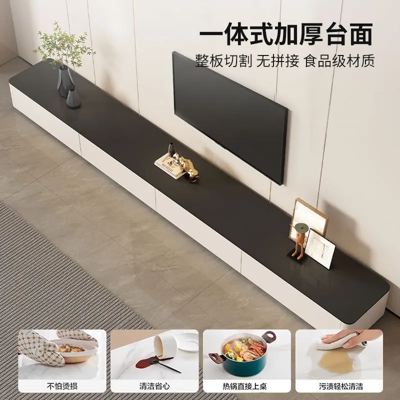 Floor TV Cabinet Living Room Household 2025 New Light Luxury TV Cabinet Coffee Table Combination Small Apartment TV Cabinet