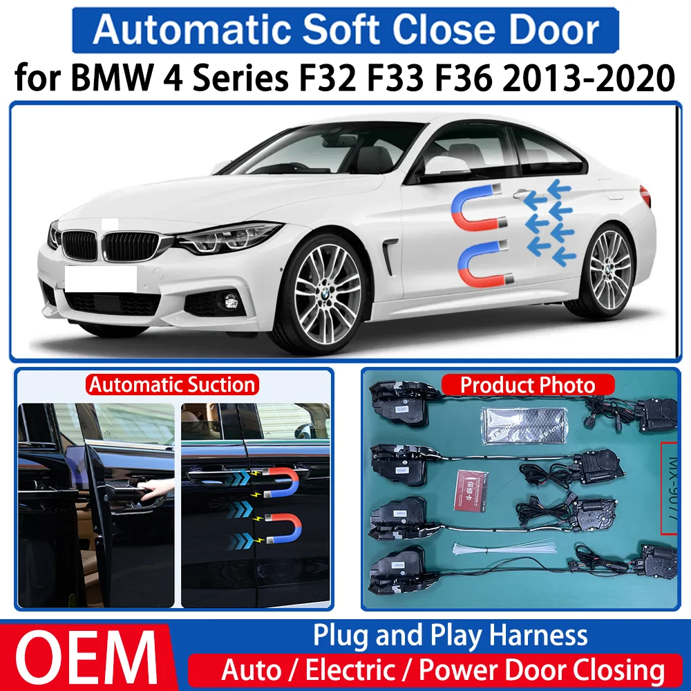 

ZJCGO for BMW 4 Series F32 F33 F36 2013-2020 Car OEM Automatic Soft Close Door Electric Suction Kit Auto Power Closing System