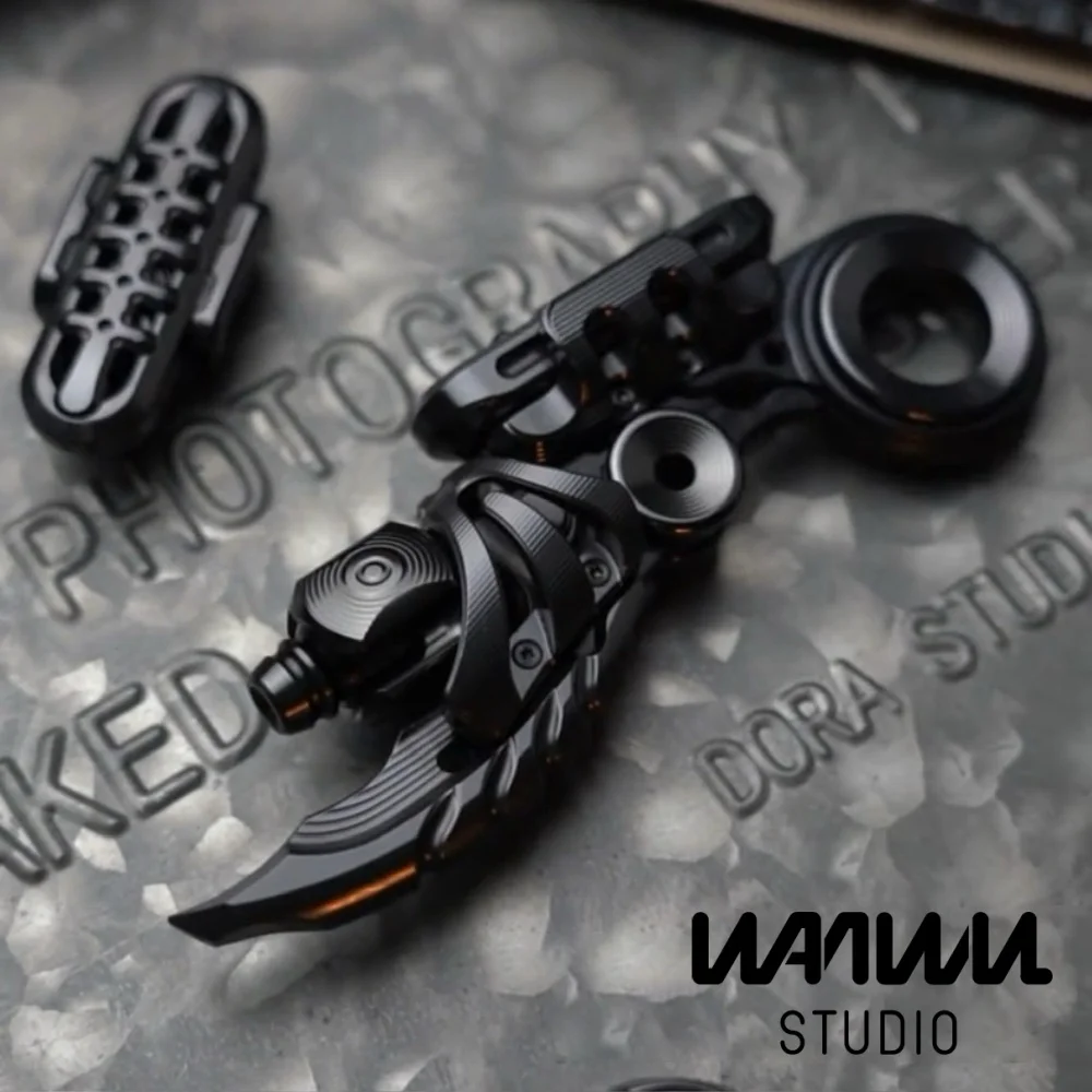 

WANWU EDC Exoskeleton Metal Mechanical Fidget Slider Stress Relief Toy For Adults PEI Titanium Zirconium Push Slider
