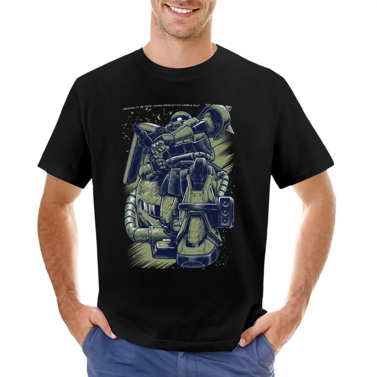 ZAKU T-Shirt graphic t shirts anime Short sleeve plain black t shirts men