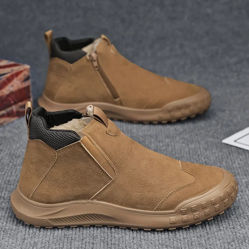 

Men's casual work shoes lazy boots hooded sneakers non-slip fashion winter men's boots