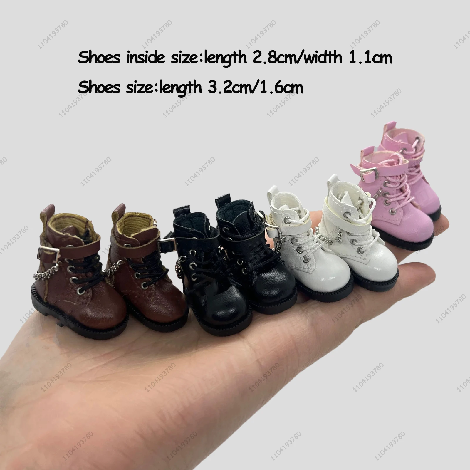 

For Blythe Doll 30CM Body 1/6 Ob24 Ob22 Azone Doll Shoes Hot Girl Chain Boots Leather Shoes Accessories Clothes Girls Gift Toy