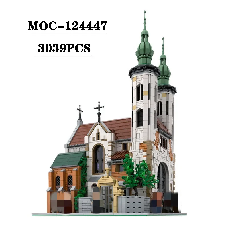 Building Block MOC-124447 Church Model Building Modular Street View 3039PCS Adult and Children's Birthday Christmas Toy Gifts