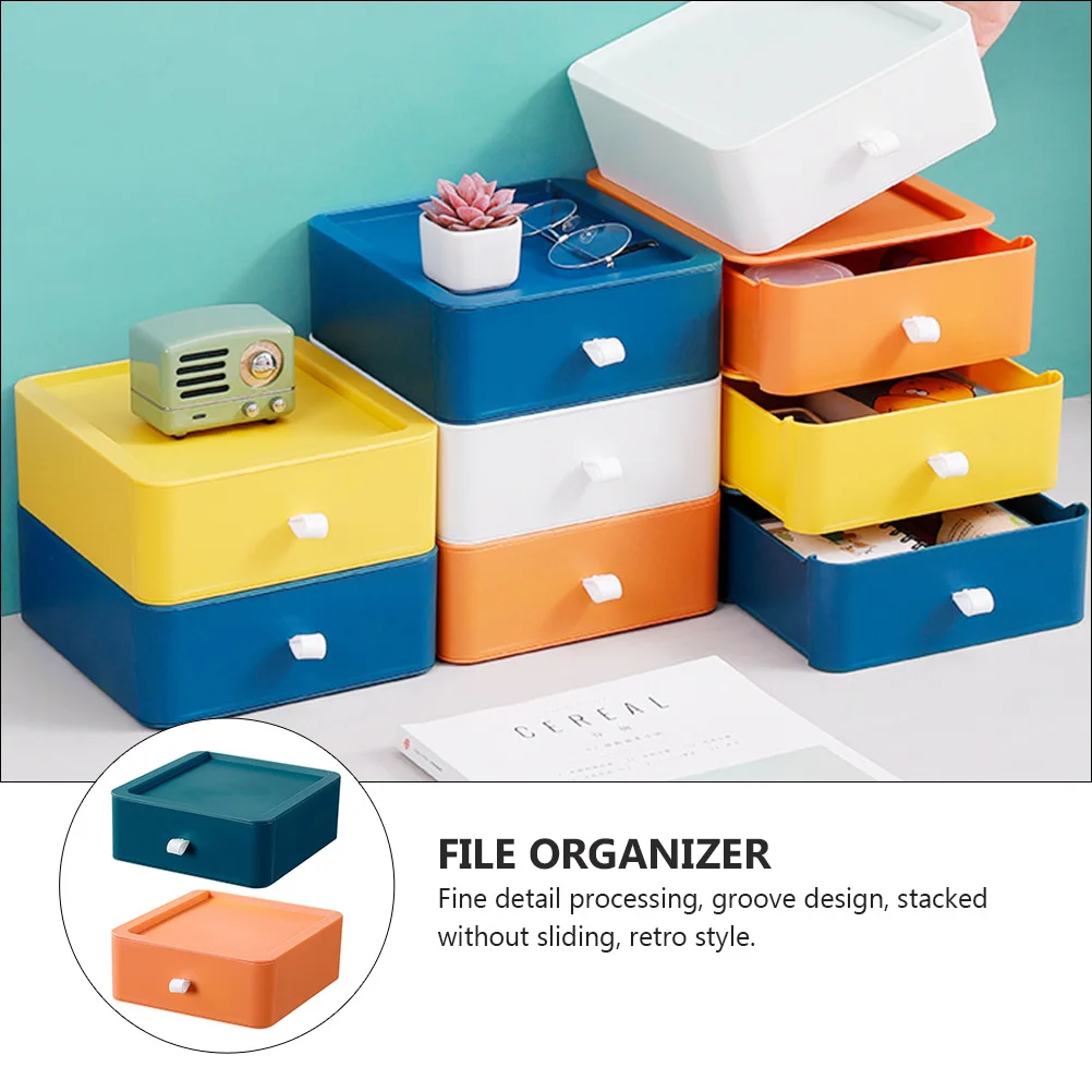 

2 Pcs Dresser Drawer Storage Box Cabinet Office Supplies Dormitory Accessory File Case