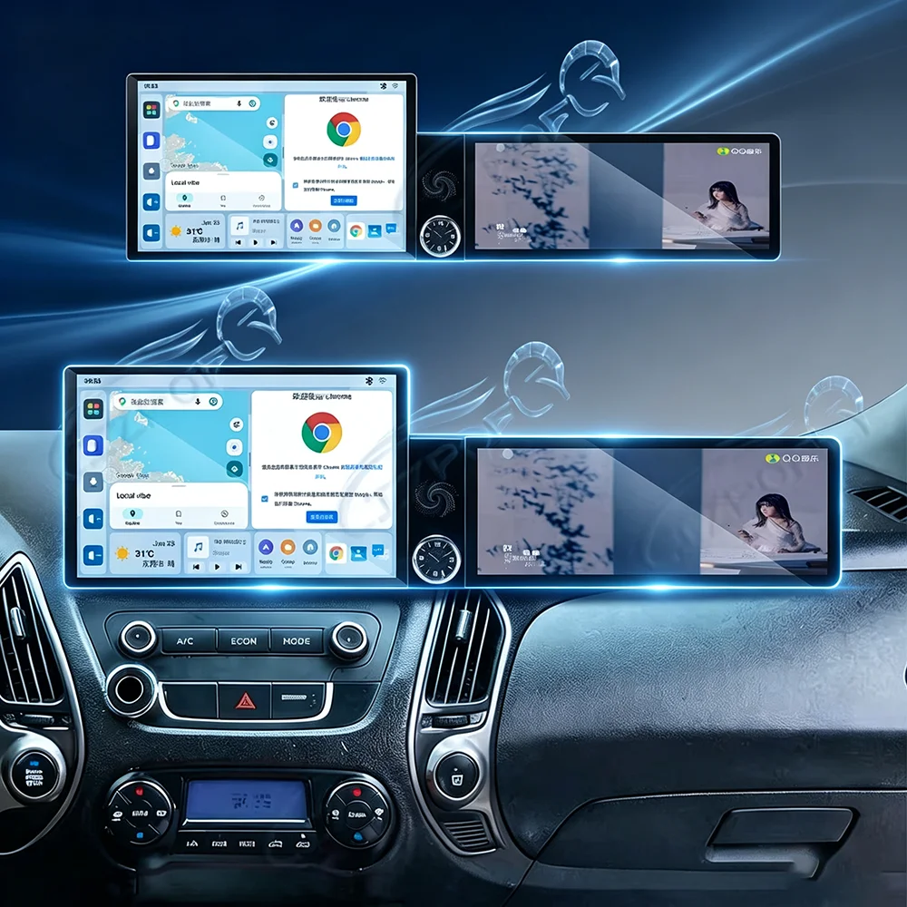 For Hummer H3 2005-2010 Android 15 Car Radio Stereo, 13.1+12.3 Inch HD IPS Touch Screen, Wireless Apple CarPlay & Android Auto