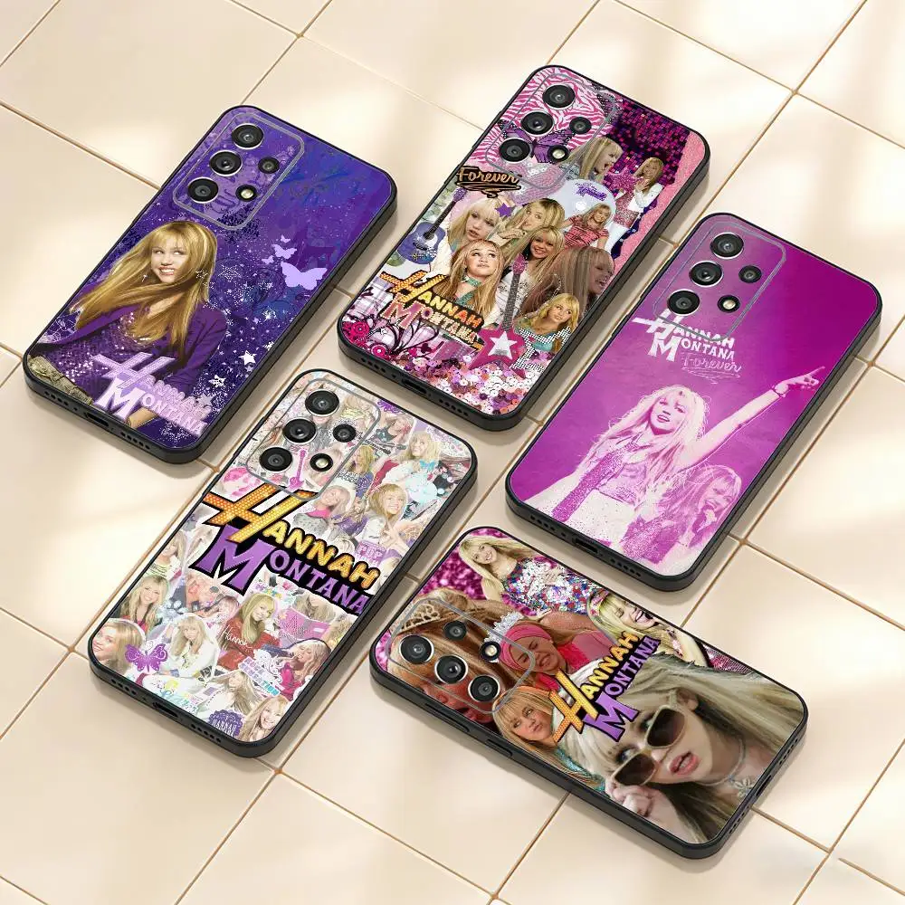 

H-Hannah M-Montana Phone Case For Samsung S25,S24,S21,S22,S23,S30,Ultra,S20,Plus,Fe,Note,10,9,5G Black Cover