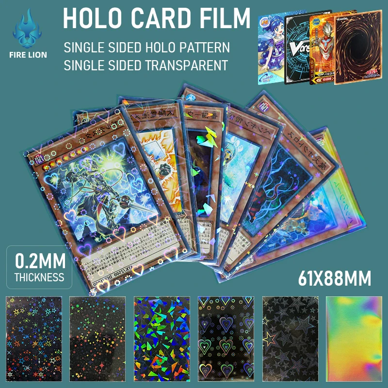 

61*88 мм 100 шт. лазерные мигающие рукава для фотокарт Kpop голографические фотокарточки стекло драгоценный камень прозрачные рукава для коллекционных карточек
