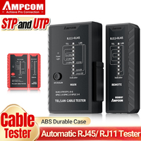 AMPCOM Network Cable Tester, LAN Phone Wire Tester Tool Networking Tool Ethernet Repair For RJ45/RJ11/RJ12/CAT5/CAT6/CAT7/CAT8