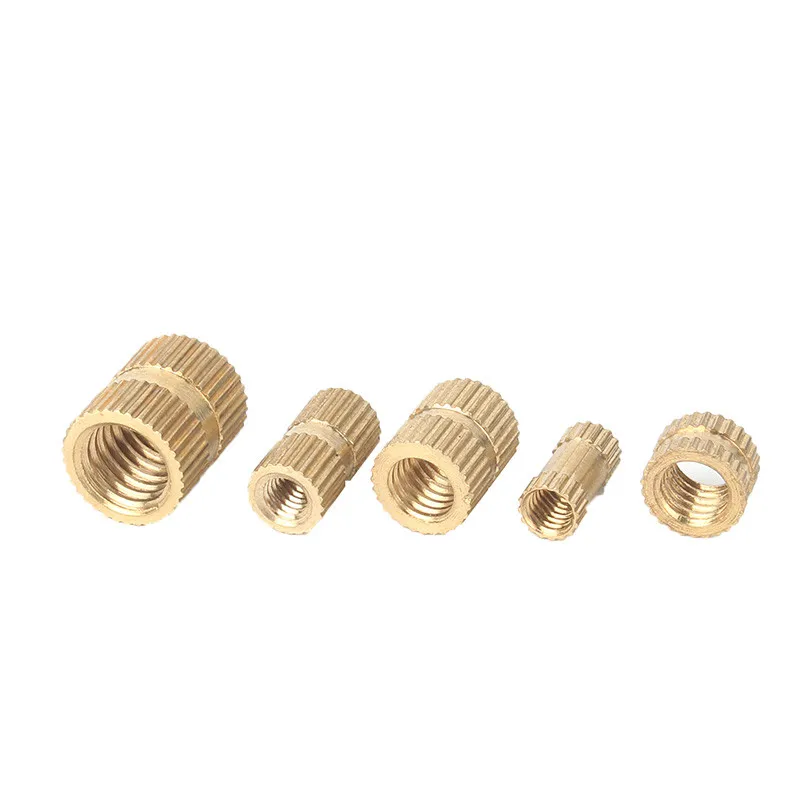 10 Pcs 8 #-32 * L = 8/10/12-8 Mm (Od) unc Braas Inserto Dado Stampaggio Ad Iniezione in Ottone Zigrinato Inserti Filettati Nuts