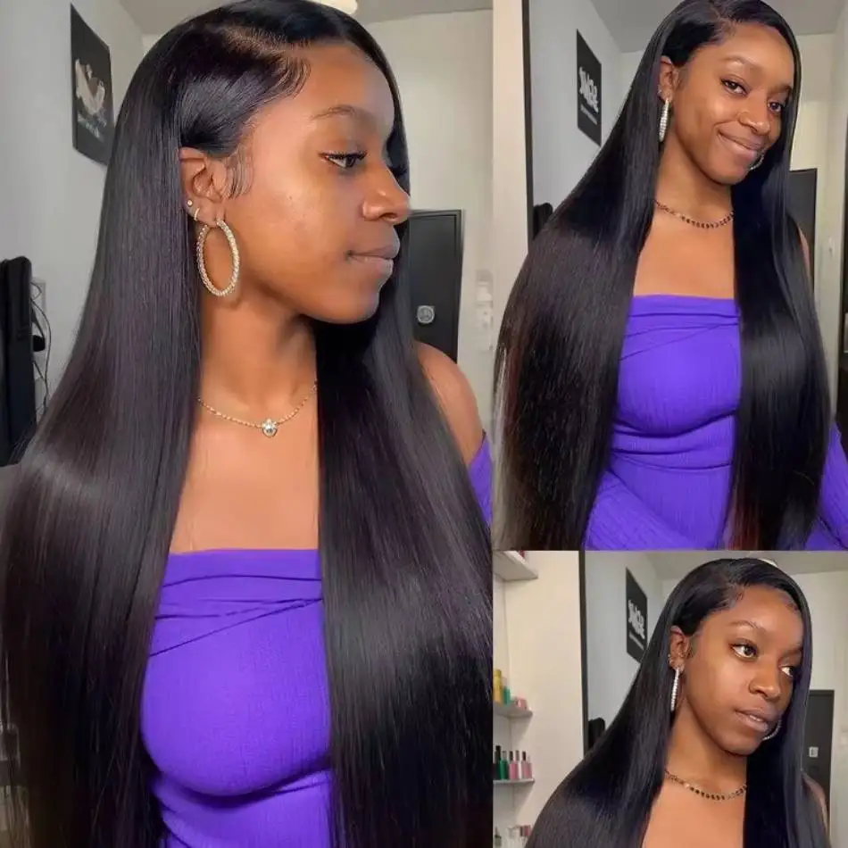5x5 hd fechamento do laço perucas em linha reta remy perucas de cabelo humano pré-arrancado com cabelo do bebê 13x6 13x4 hd perucas dianteiras do laço para mulher 40 polegada