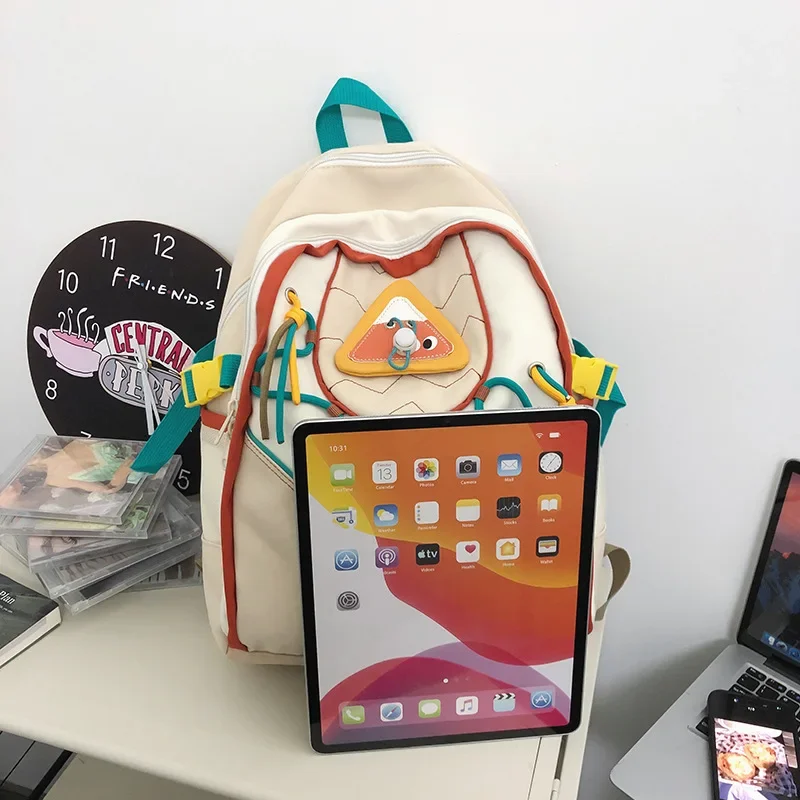 Mochila escolar de estilo coreano para estudiantes, morral sencillo e informal de gran capacidad, combinable con todo, 2023