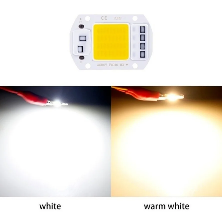 HZZKZZ AC110V 220V No Need Driver LED Chip 20W 30W 50W COB Chip LED Lamp Beads for Flood Light Spotlight Lampada DIY Lighting