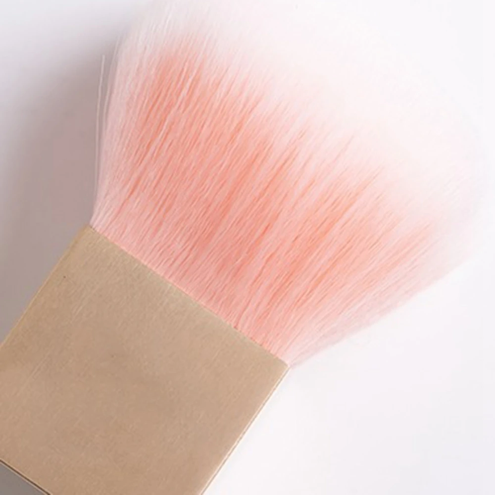 AYMR-Mini brosse à ongles à tête en Nylon souple carré poignée en métal doré brosse à poussière pour Nail Art petit Angle propre outils de manucure des ongles