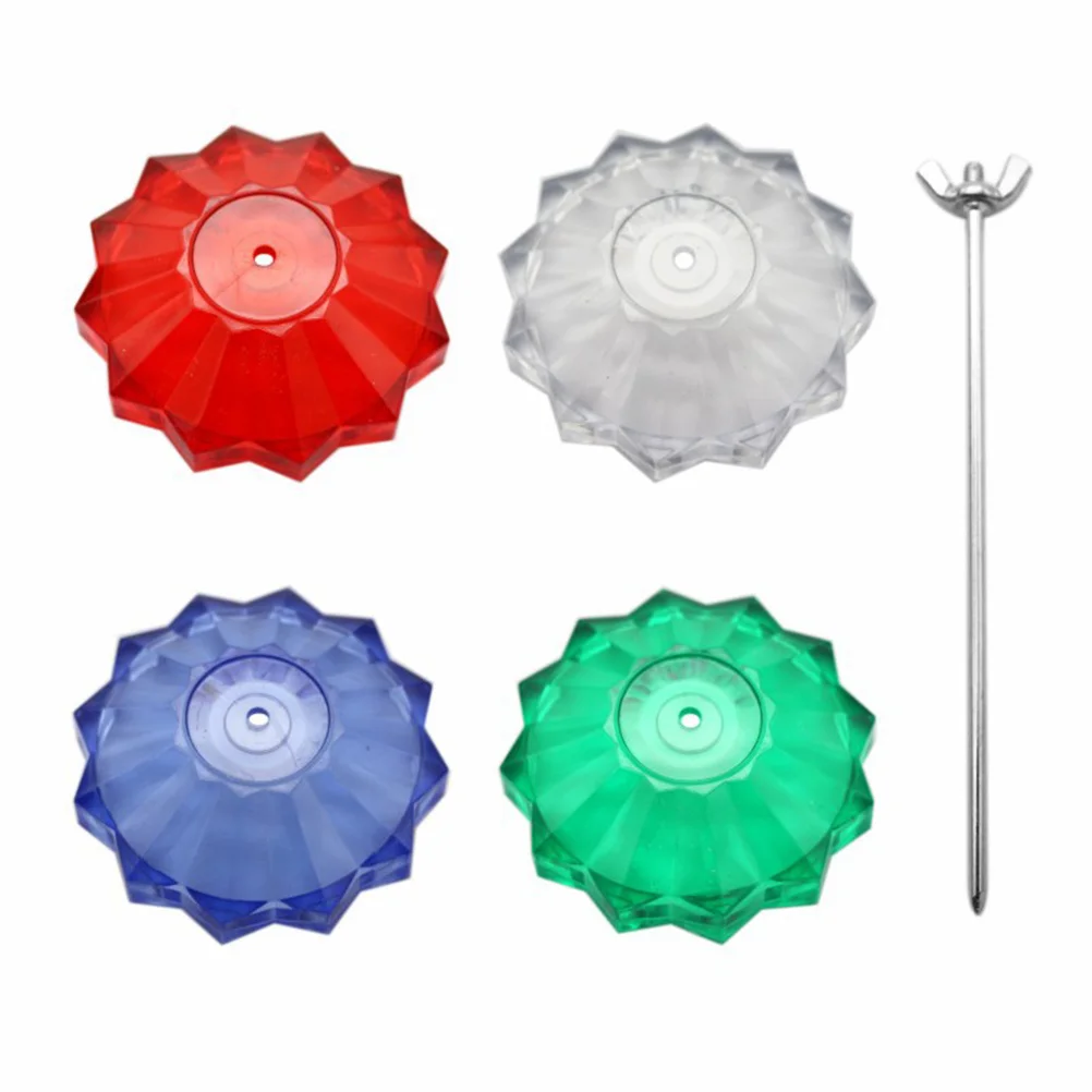 4Pcs Receipt Storage Holder Spike Stick Straight Rod Plastic Round Base Bill Fork Note Holder for Desk Office Restaurant