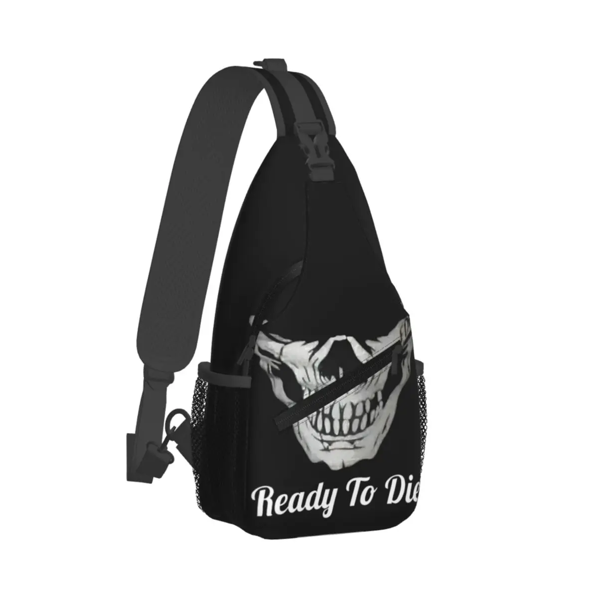 

Ready To Die Crossbody Sling Bag Printed Chest Bag Skeleton Skull Shoulder Backpack Daypack for Hiking Travel Biking Satchel