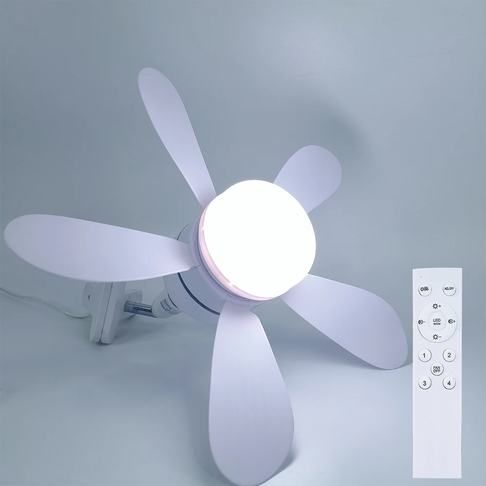 MARPOU E27 ventilatore da soffitto lampadina a LED 30W AC85-265V telecomando dimmerabile muto 3 velocità decorazioni per la casa camera da letto