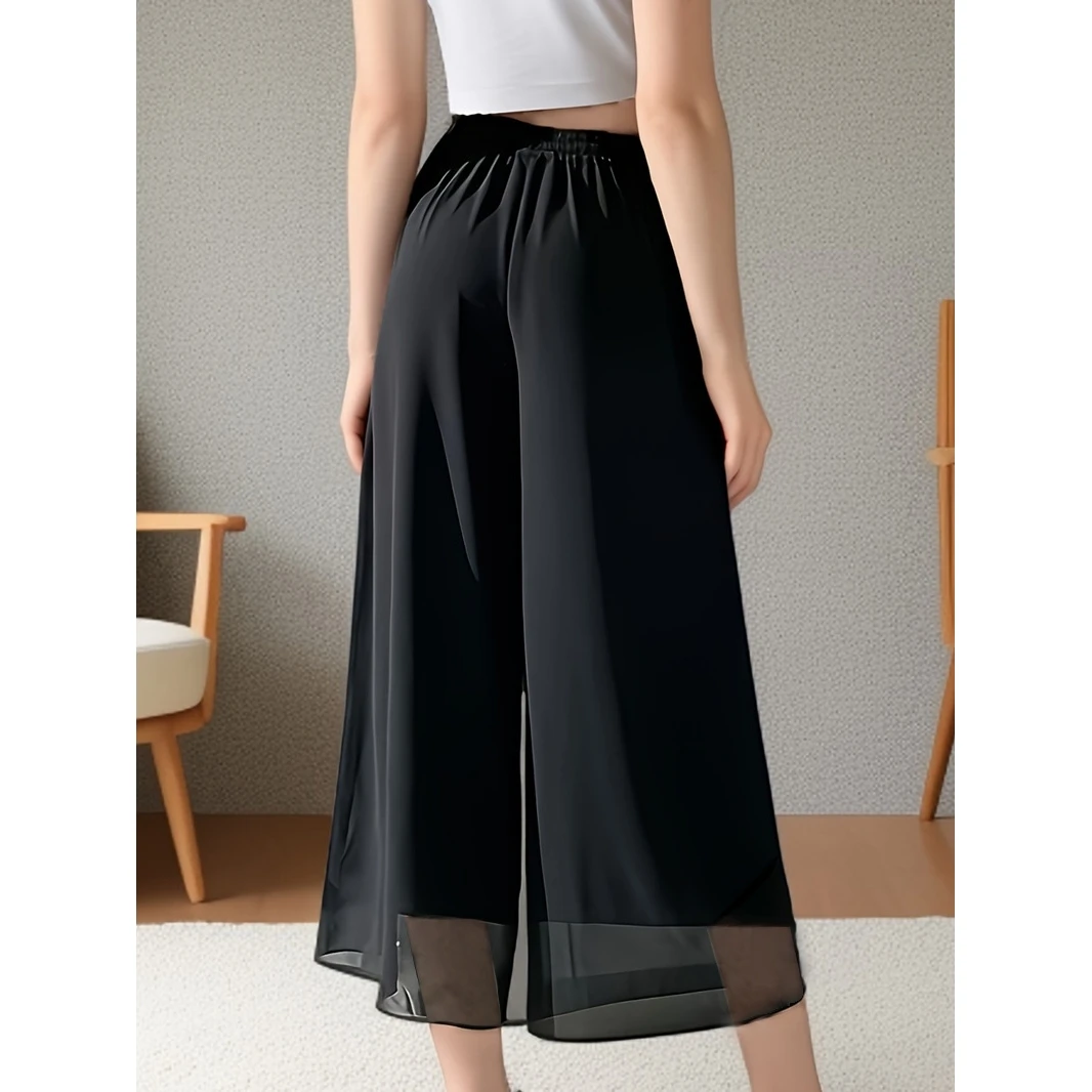 Casual Chiffon Wide Leg Fashionable Pants Loose Fit High Waist Thin Model Spring Summer New Arrival Women's Ethnic Clothing