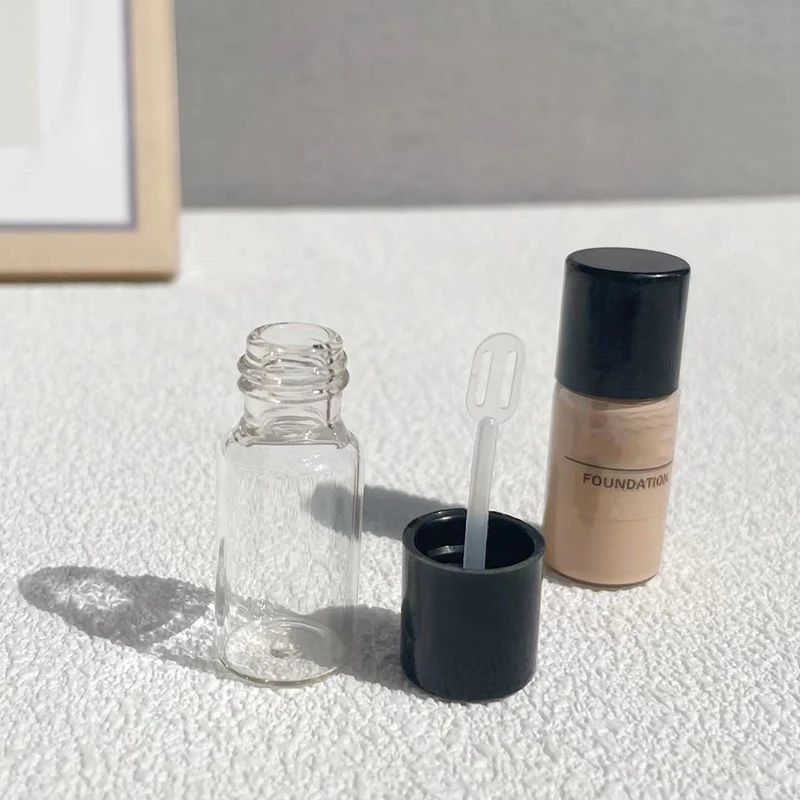 1pcs/2pcs/5Pcs 4ml Refillable Bottle Liquid Foundation Cosmetics Container Jar Sample Subpackage Travel Portable Mini Glass Vial