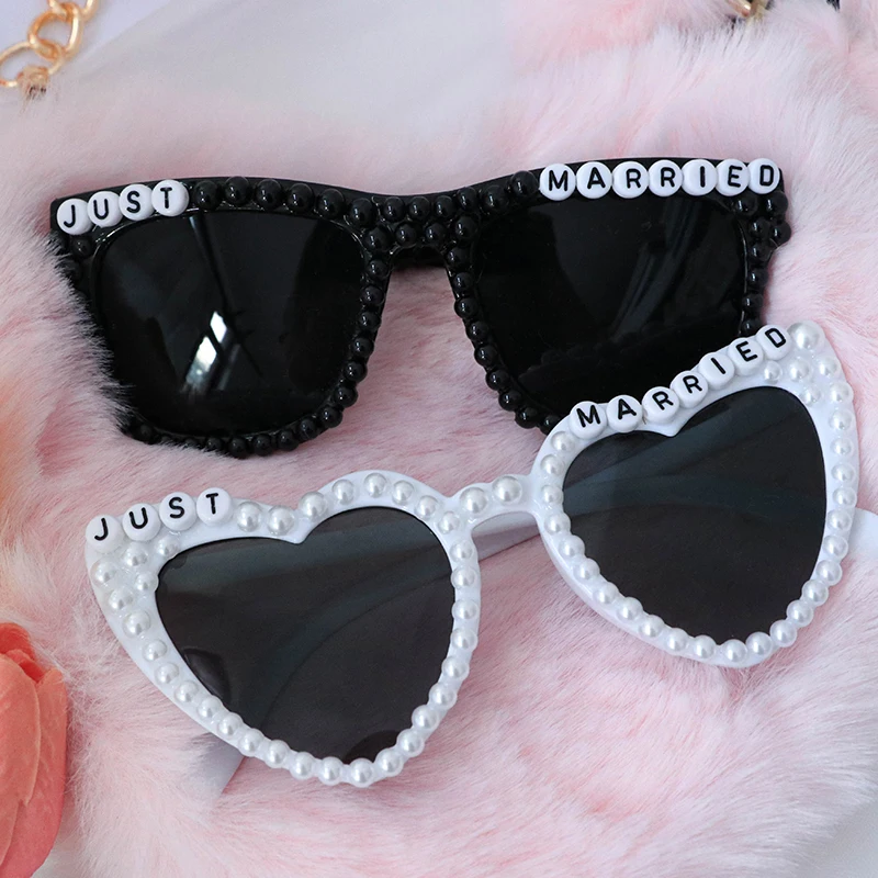 Pearl Nowożeńcy okulary przeciwsłoneczne mąż żona wieczór panieński nowożeńcy panna młoda pan młody pan panie basen ślub na plaży prezent dla nowożeńców