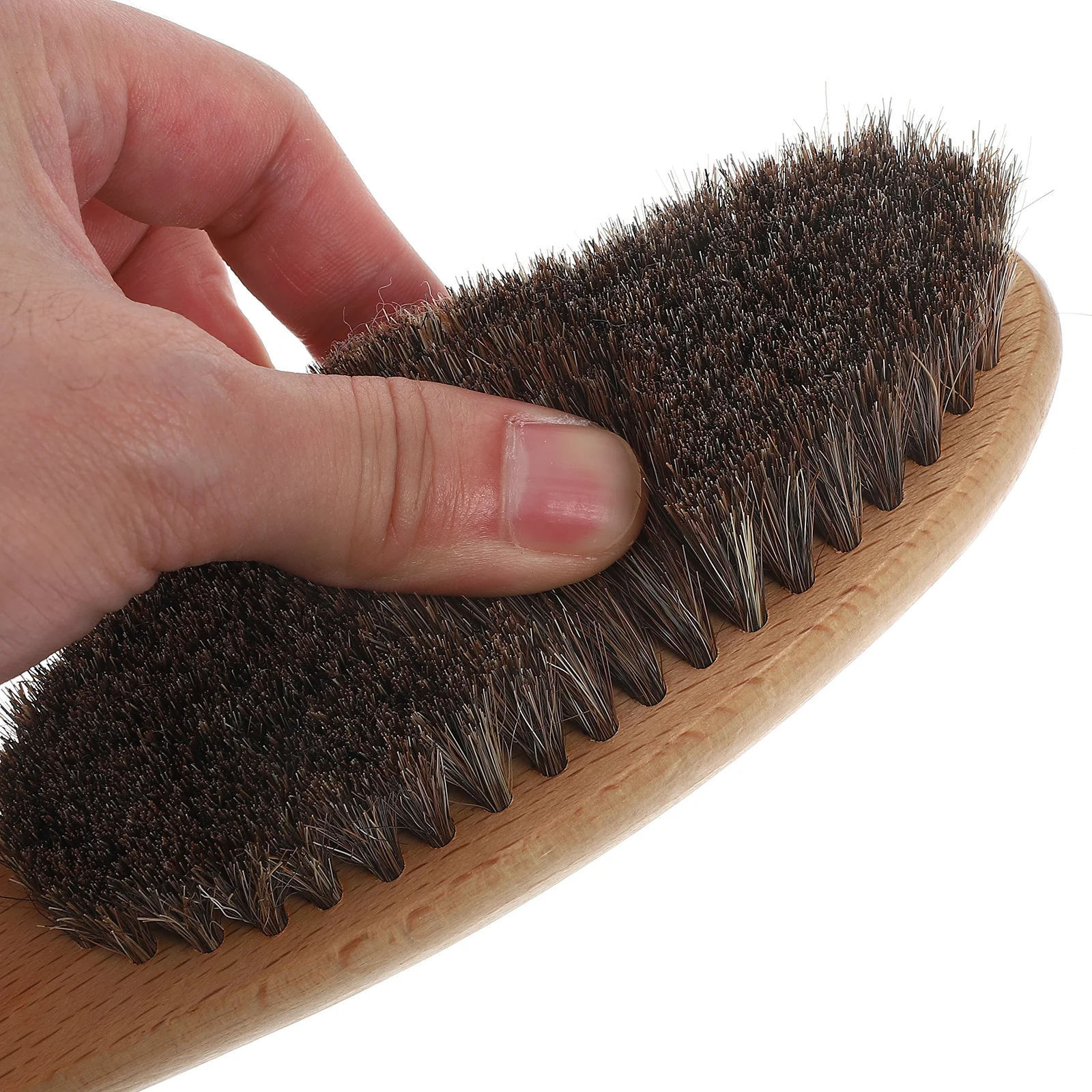 Cepillo de crin con mango de madera, suave sobre telas, eficiente, para quitar trajes, chaquetas, cepillo de crin de caballo