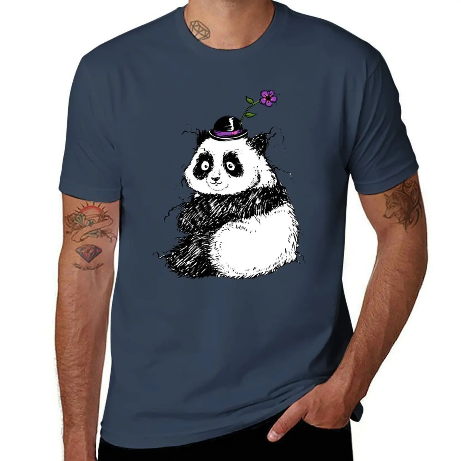 

Plumpest Panda with a Cute Little Hat T-Shirt t shirts for man pack cotton t shirts with prints T-Shirt