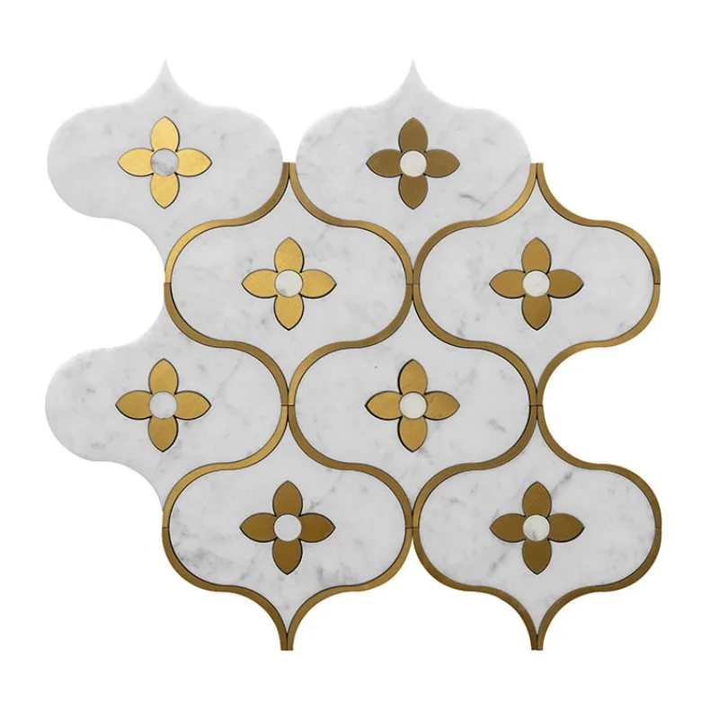 Water jet parquet natural marble mosaic Carrara white kitchen shower room wall floor tile