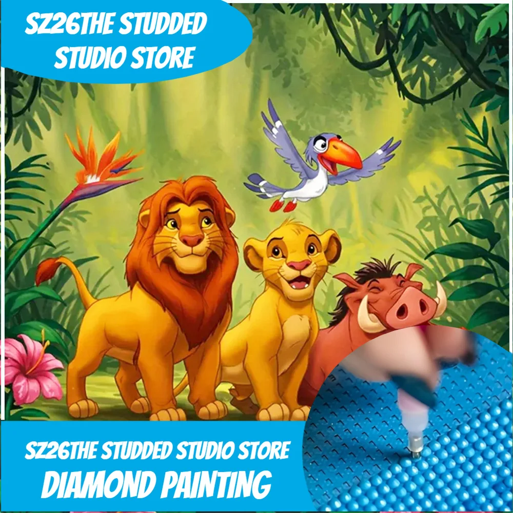 

Алмазная мозаика Sz26 «Король Лев» с стразами, вышивка стразами, мультяшная картина «Птица-свинья», сделай сам