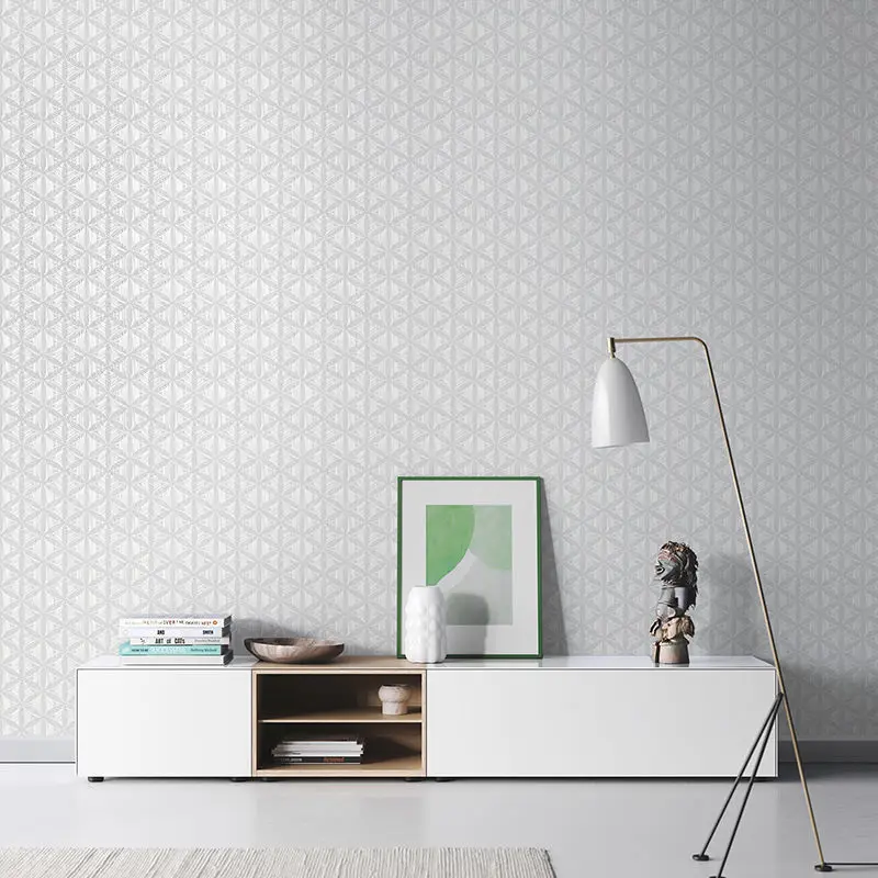 Home Decor Gray Lattice Wallpaper Nordic Living Room Decoration Geometric Shapes Wallpaper Tv Sofa Background Mural