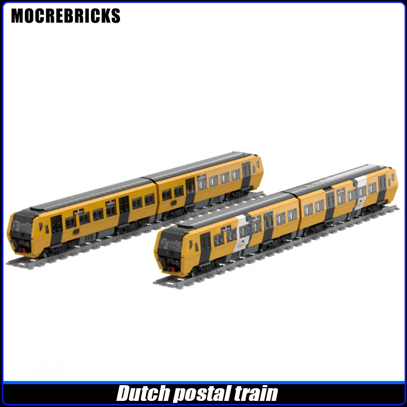 

City Railway Station Dutch Passenger Train NS DM90 MOC Building Blocks Carriage Tracks Assembly Model Children's Brick Toys Gift