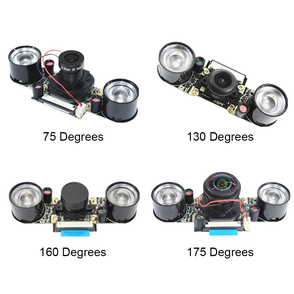 for Raspberry Pi 4 Camera 5MP 1080p Night Vision OV5647 75/130/160/175 Degree Focal Camera Module Development Board