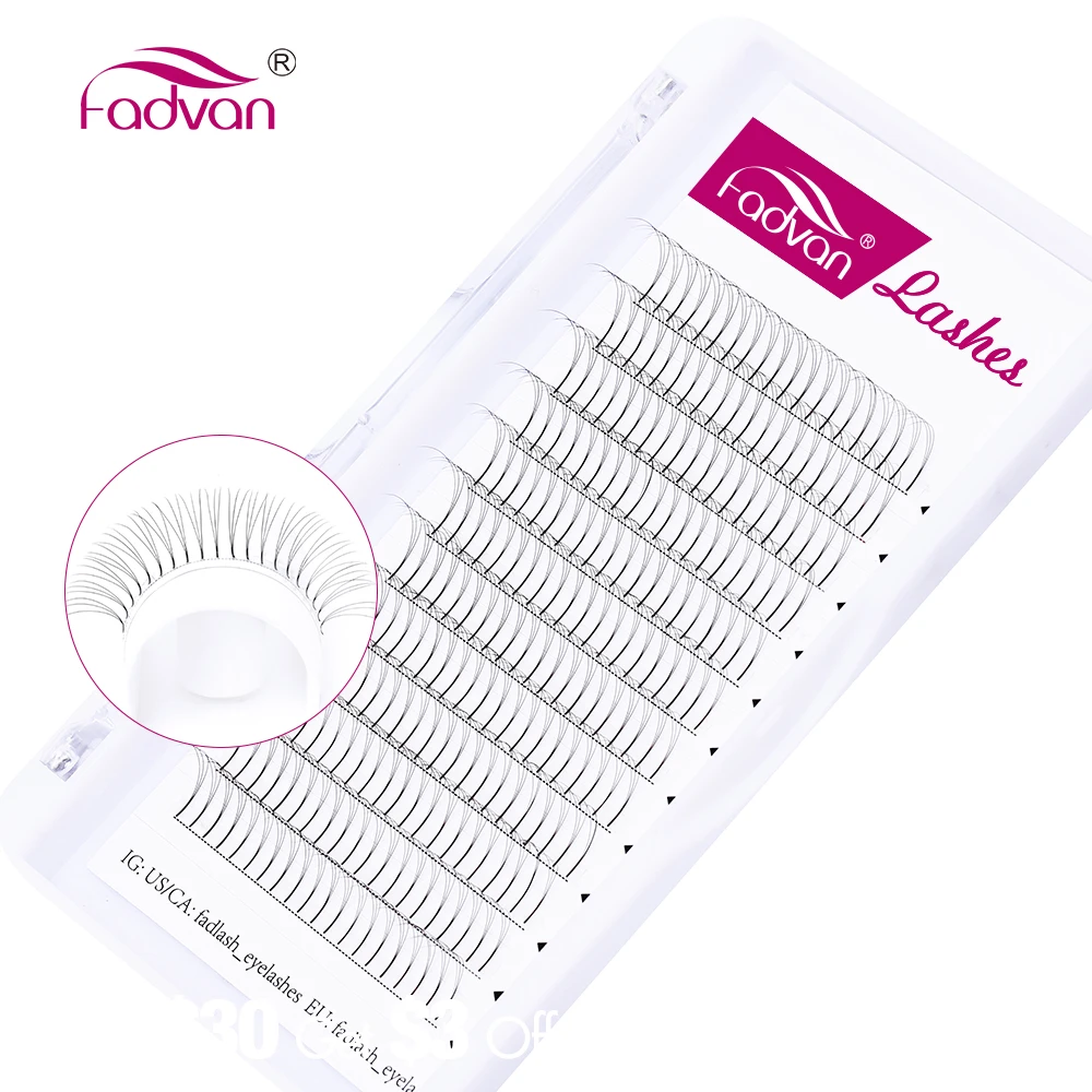 Fadvan Premade Volume Fan Eyelash Extensions Short Stem Soft 3D/4D/5D Russia Volume Fan Lashes Extension Supplies